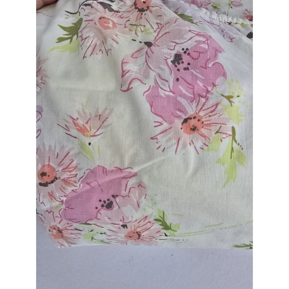 Vtg Wondercale Springmaid Flat/Fitted Sheet Set King Pink Floral Made in USA